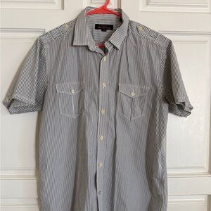 Ben Sherman Black and White Striped Casual Shirt